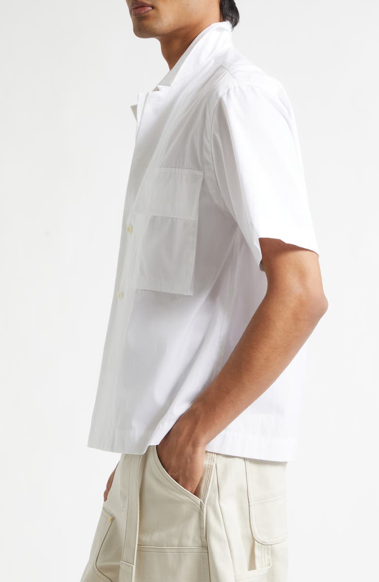 Sacai Poplin Camp Shirt, Alternate, color, Off White