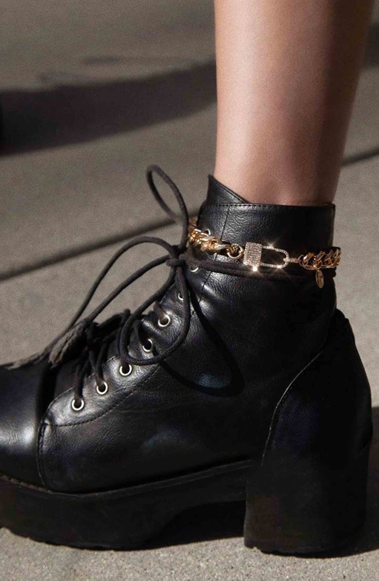 Ettika Chunky Pavé Clasp Anklet, Alternate, color,