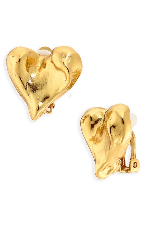 Molten Heart Clip-On Earrings