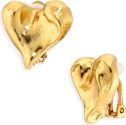 Karine Sultan Molten Heart Clip-On Earrings