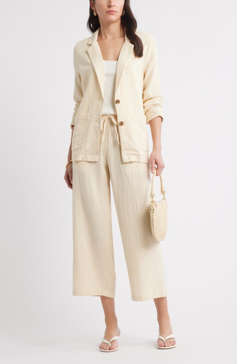 Caslon<sup>®</sup> Cotton Gauze Blazer, Alternate, color, Beige Burnt