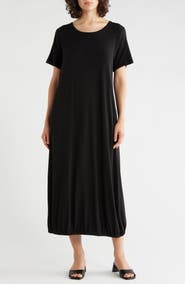 Eileen Fisher Stretch Jersey Lantern Shift Dress