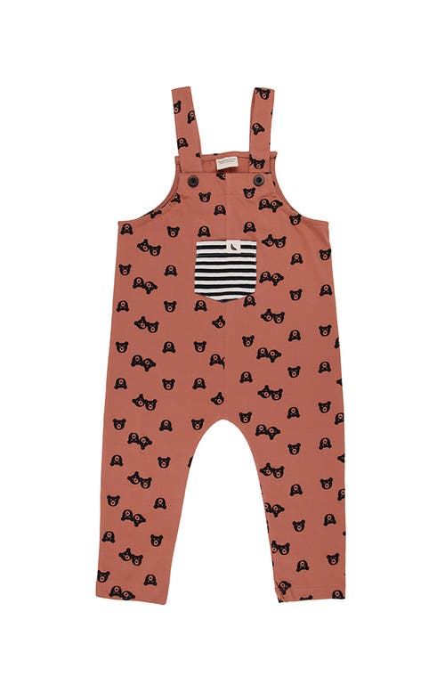Turtledove London Kids Organic Cotton Bear Print Jumpsuit In Brown