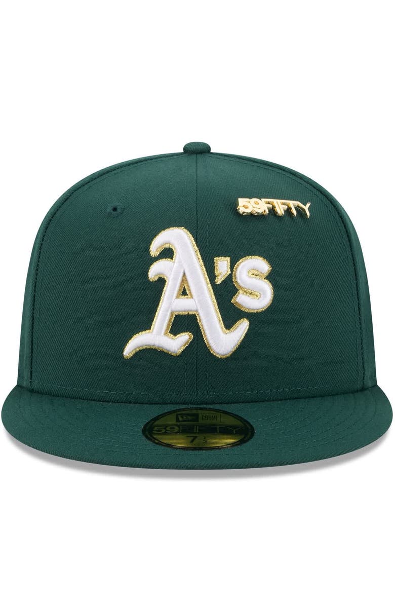 New Era Men's New Era Dark Green Athletics 2025 59FIFTY Day 59FIFTY Fitted Hat with Pins, Alternate, color, Dark Green