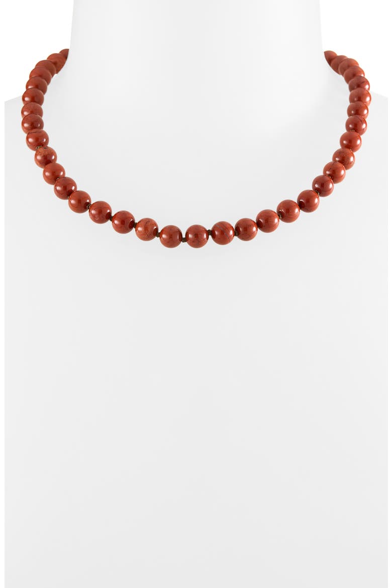Ochre Round Red Jasper Necklace, Main, color, 18K GOLD VERMEIL / RED JASPER