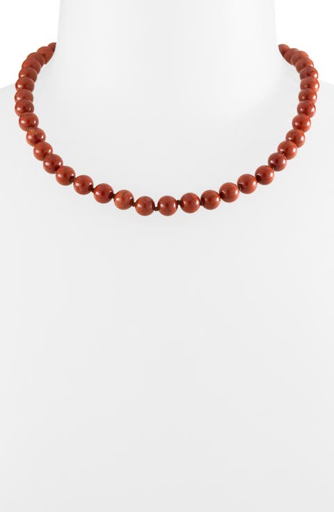 Ochre Round Red Jasper Necklace
