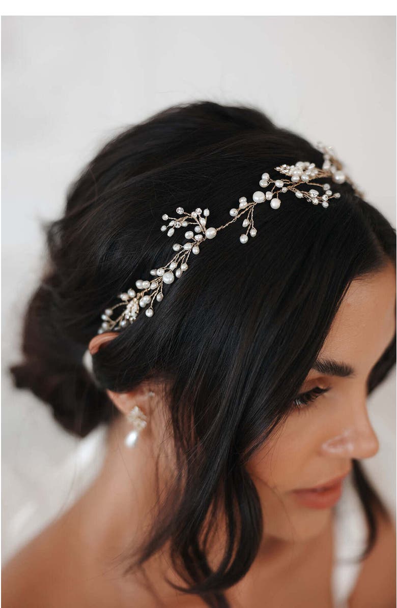 Untamed Petals Elwood Freshwater Pearl Hair Vine, Alternate, color,