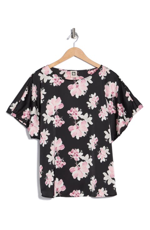 Floral Short Sleeve Top (Plus)