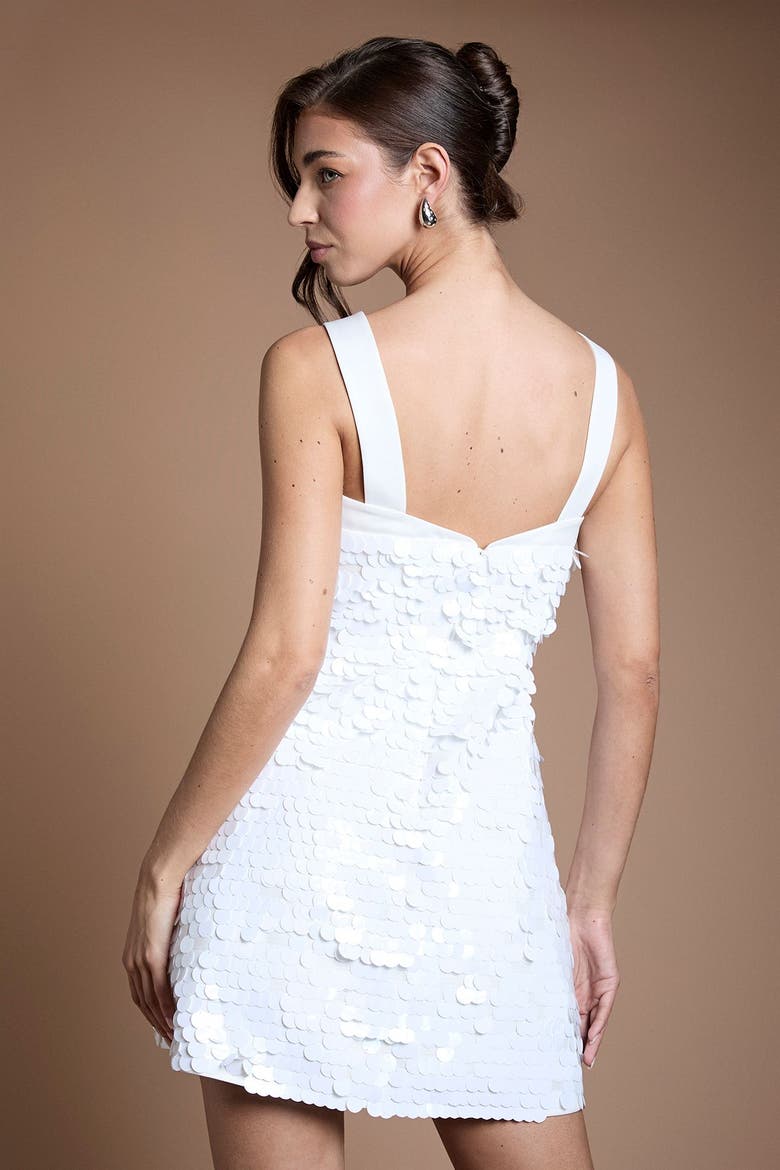 Sequin Bridal Mini Dress, Alternate, color, Ivory