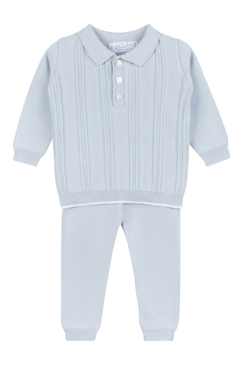 Vertical Rib Cotton Sweater & Pants Set, Main, color, POWDER BLUE