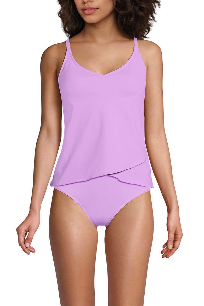 Tulip Hem Tankini Top, Alternate, color, Wild Lilac