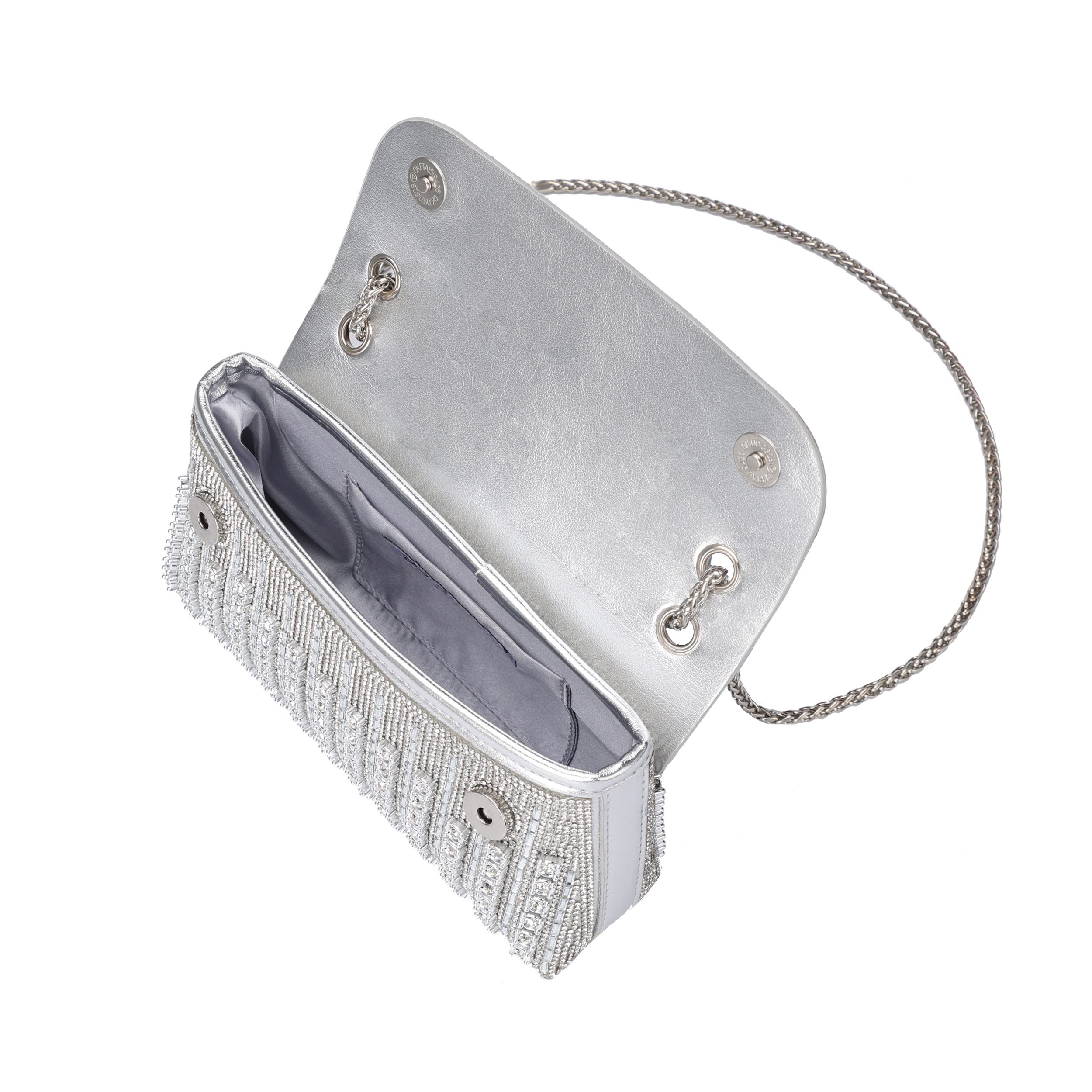 Idol, Multi Jewel Shoulder Bag, Alternate, color, Silver