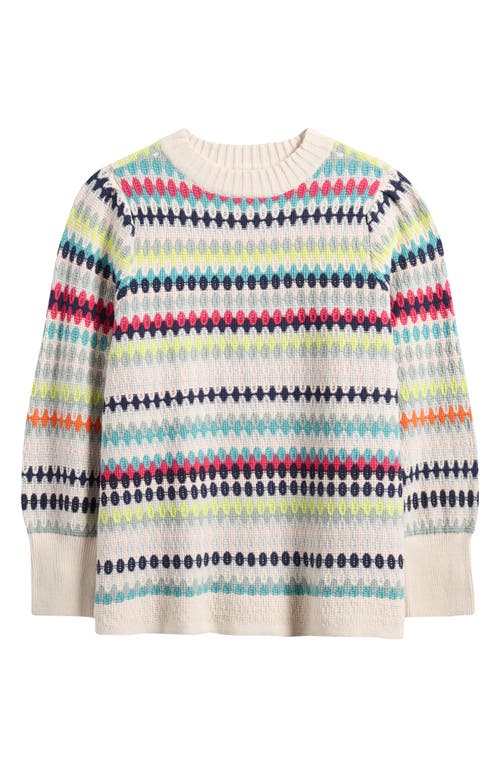 Shop Nic + Zoe Nic+zoe Pattern Waffle Stitch Cotton Blend Sweater In Pink Multi