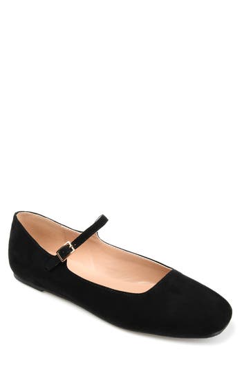 Journee Collection Carrie Mary Jane Flat in Black at Nordstrom Rack, Size 6