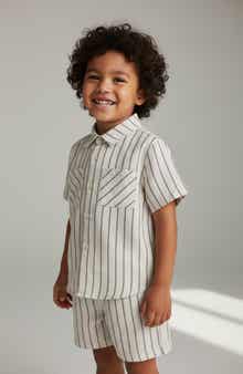 Joe's Jeans Stripe Button-Up Shirt & Shorts Set