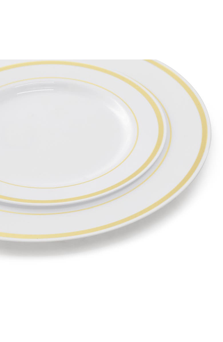Elama 150 Piece Disposable Plastic Dinnerware Party Set, Alternate, color, Gold