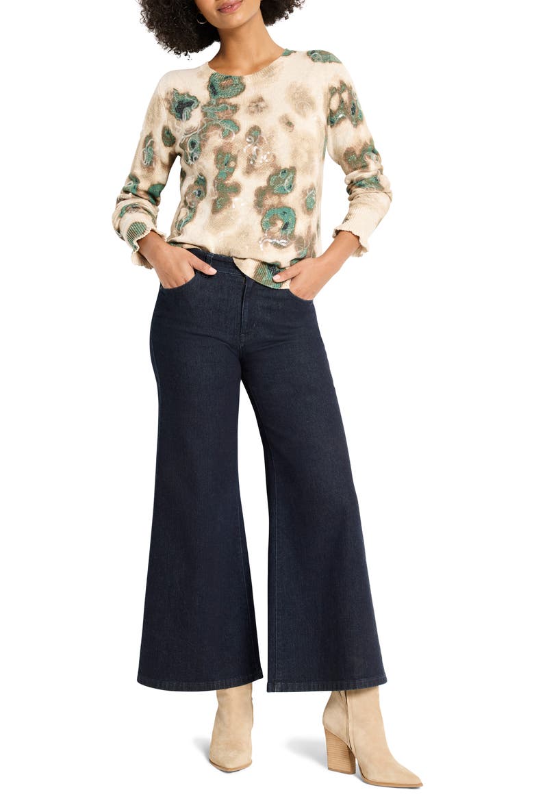 Camo Shine Crewneck Cotton Blend Sweater, Alternate, color, NEUTRAL MULTI