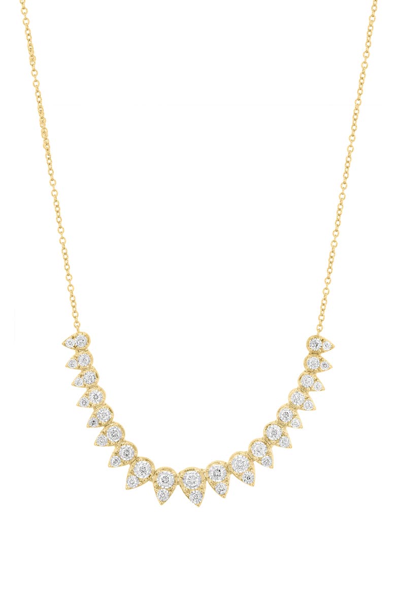 14K Gold Plated Sterling Silver Lab Grown Diamond Frontal Necklace, Main, color, GOLD
