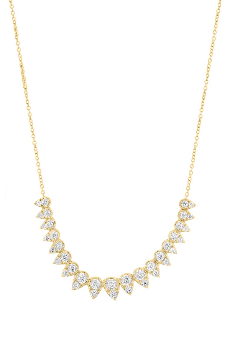 EFFY 14K Gold Plated Sterling Silver Lab Grown Diamond Frontal Necklace, Main, color, Gold