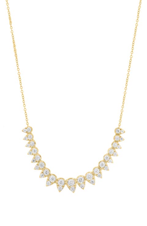 14K Gold Plated Sterling Silver Lab Grown Diamond Frontal Necklace