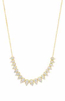 14K Gold Plated Sterling Silver Lab Grown Diamond Frontal Necklace