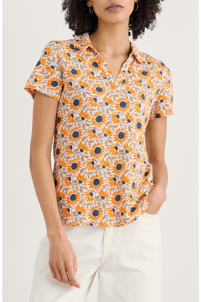 Wavecrest Floral Knit Top, Main, color, BOLD SUNFLOWER DAYLILY