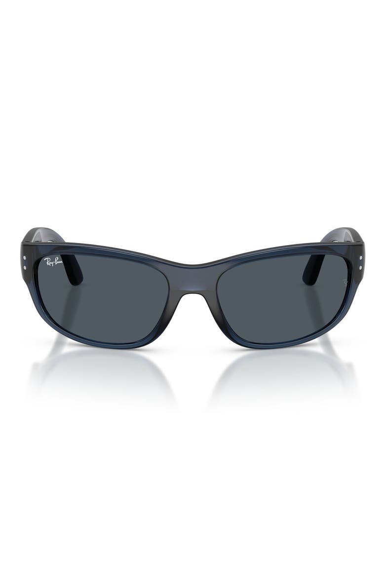 Kids' 55mm Pillow Sunglasses, Main, color, TRANSPARENT BLUE / DARK GREY
