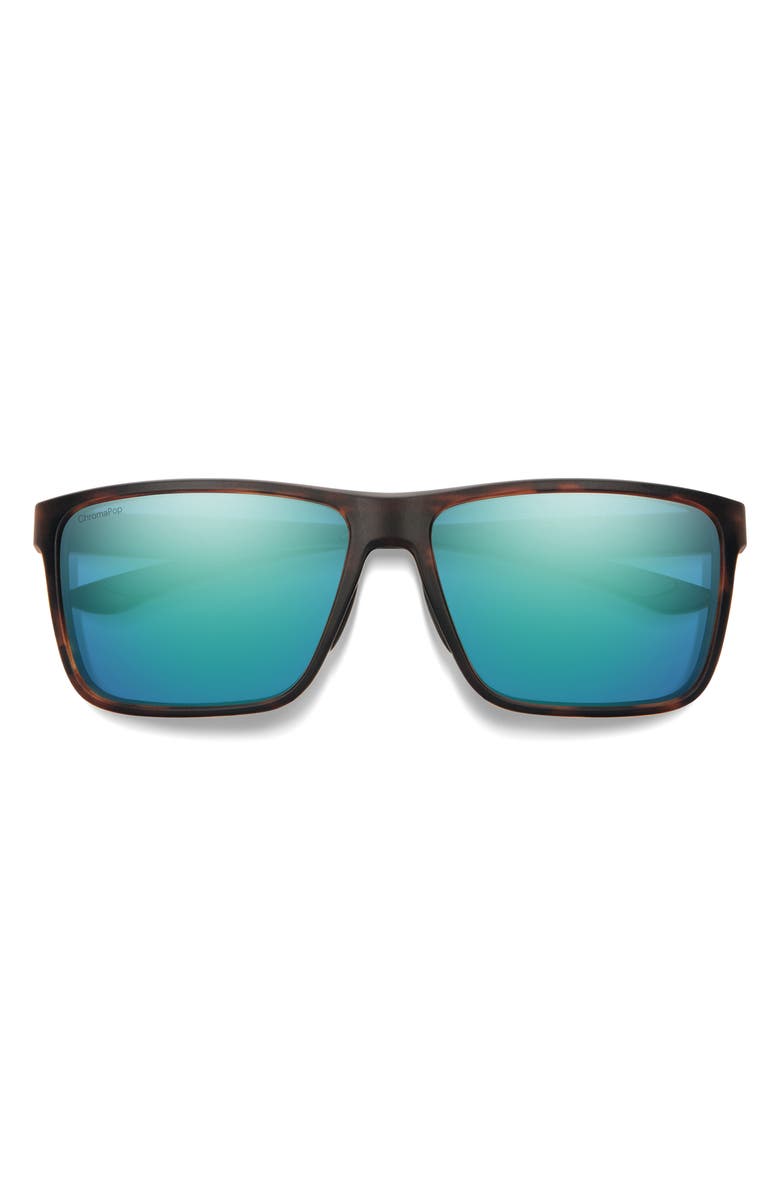 Smith Riptide 61mm ChromaPop<sup>™</sup> Polarized Sport Square Sunglasses, Main, color, Tortoise / Chromapop Opal