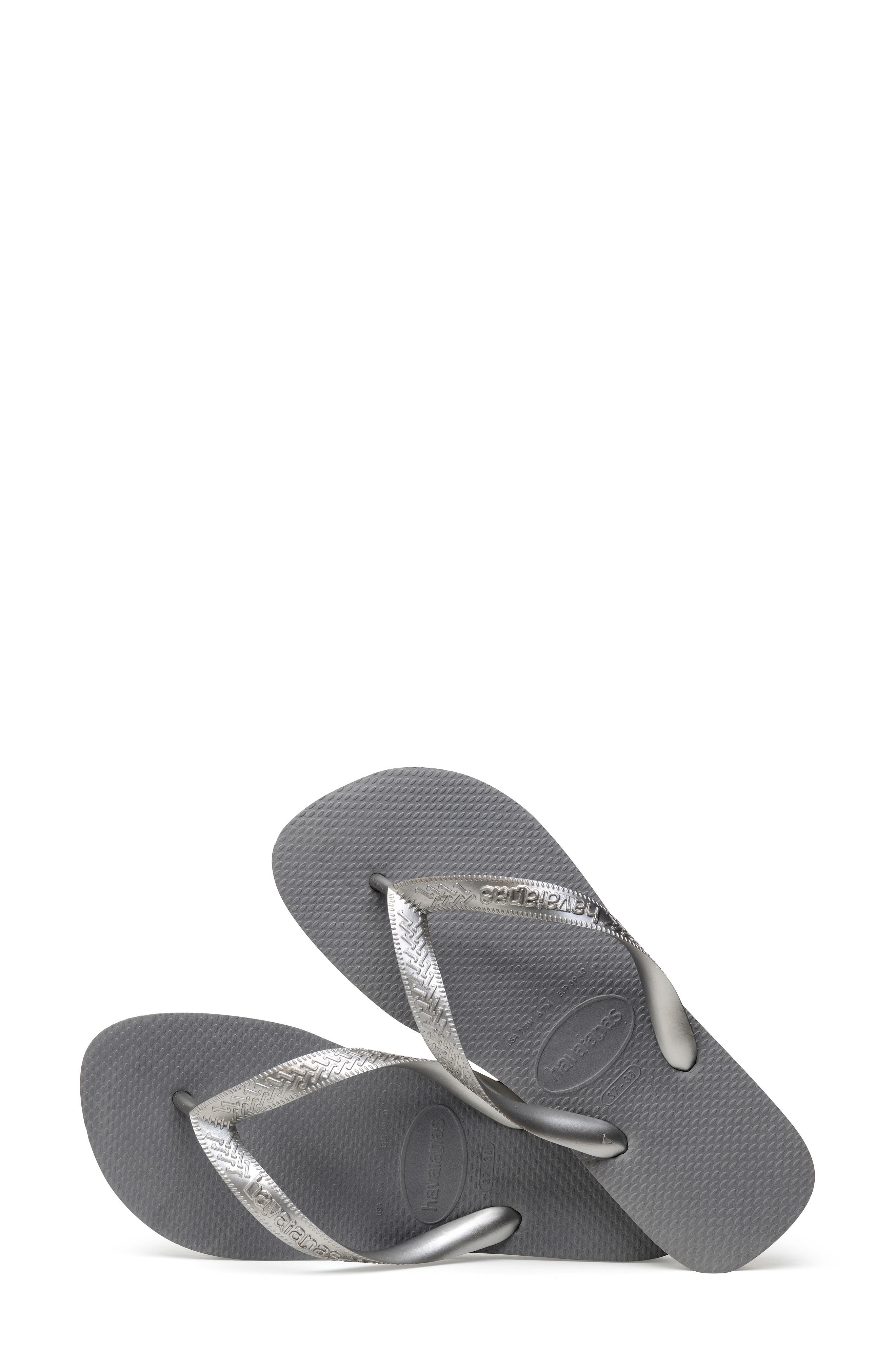 Havaianas Kids' Top Tiras Flip Flop, Alternate, color, Steel Grey