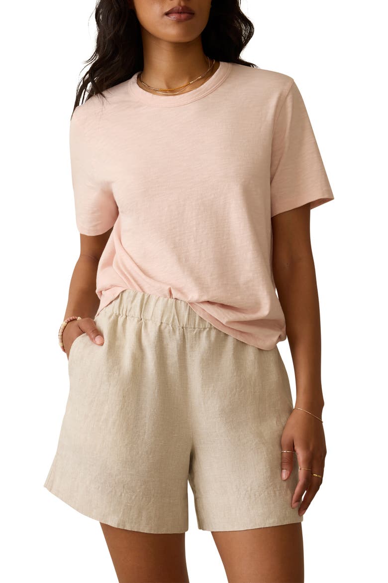 Sunwashed Essential Cotton T-Shirt, Main, color, PEACH WHIP