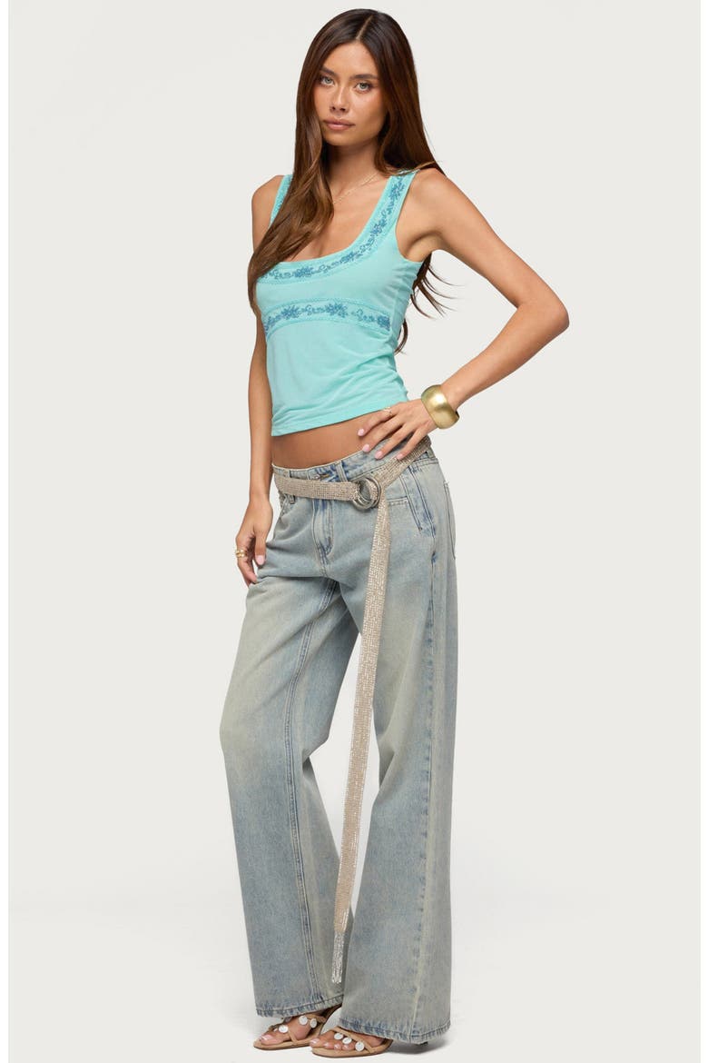 Isiadora Beaded Tank, Alternate, color, TURQUOISE