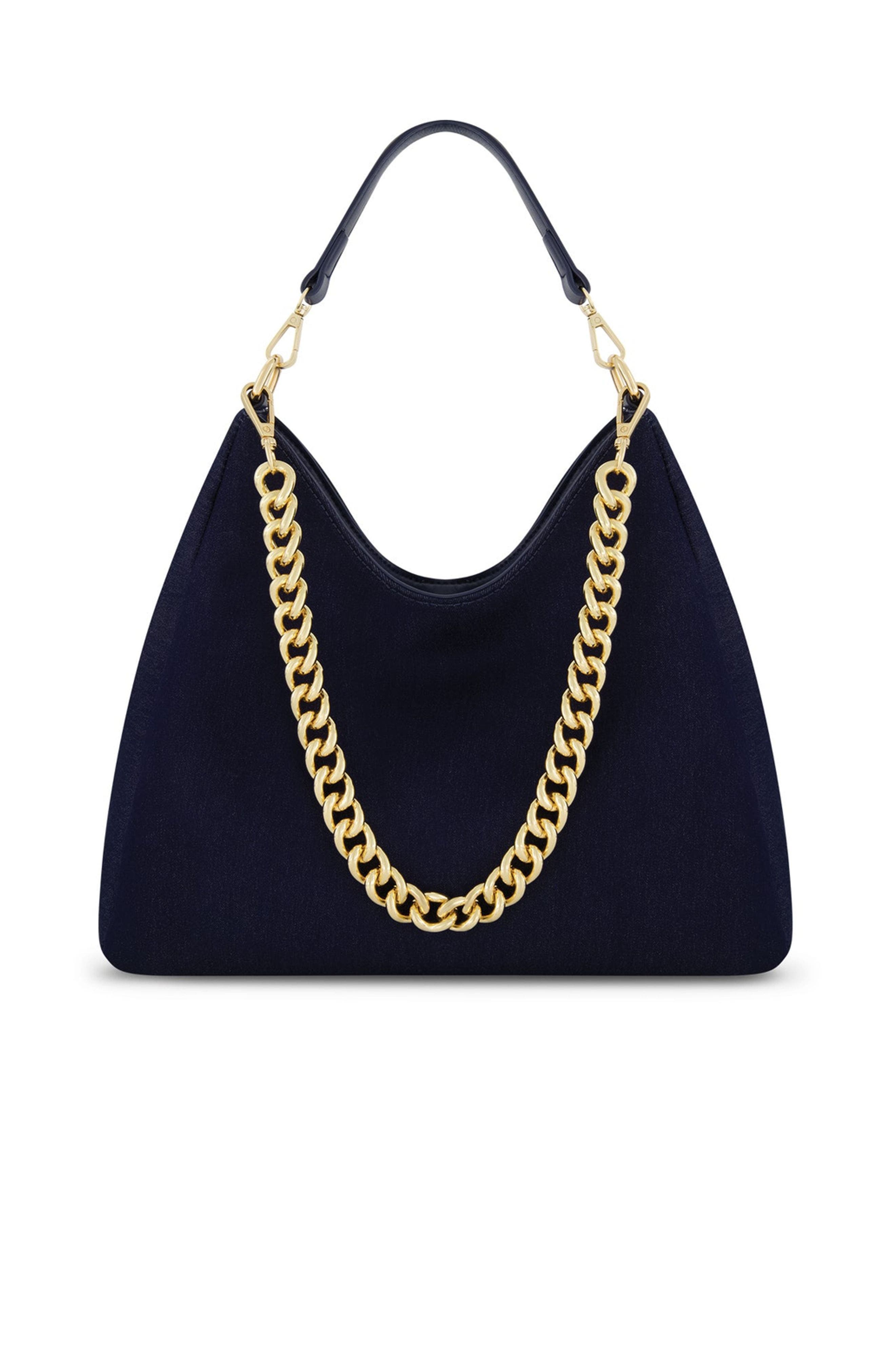 The Noli Shop Tribeca Chain Denim Bag, Main, color, Indigo Denim