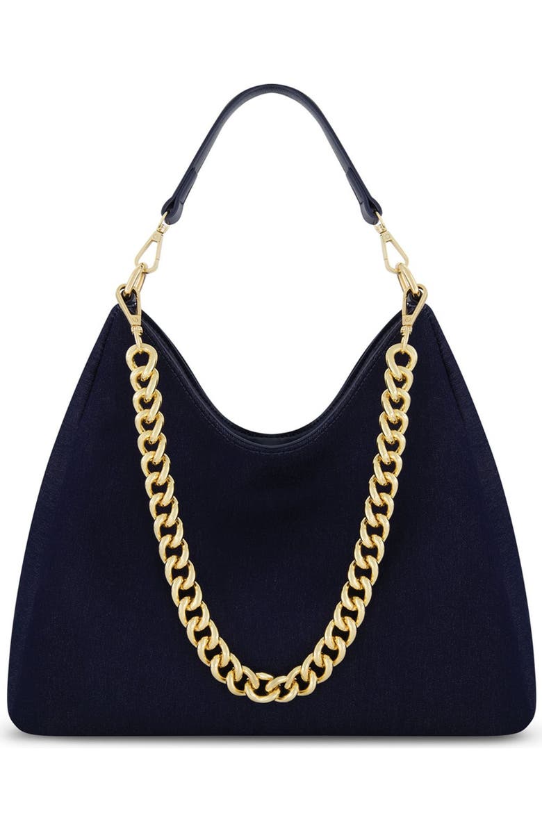The Noli Shop Tribeca Chain Denim Bag, Main, color, Indigo Denim