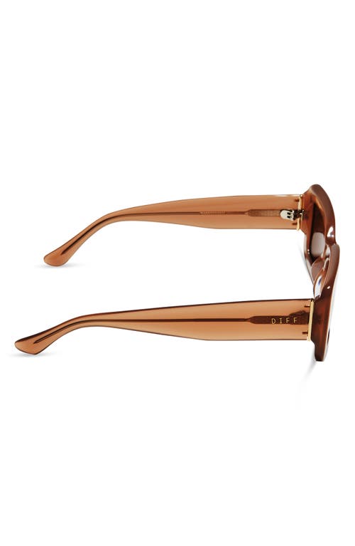 Diff Indy 51mm Polarized Rectangular Sunglasses In Brown