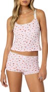 EDIKTED Strawberry Lace Trim Camisole