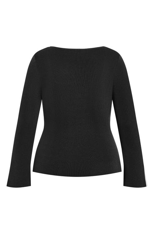 City Chic Brooklyn Rib Sweater In Black