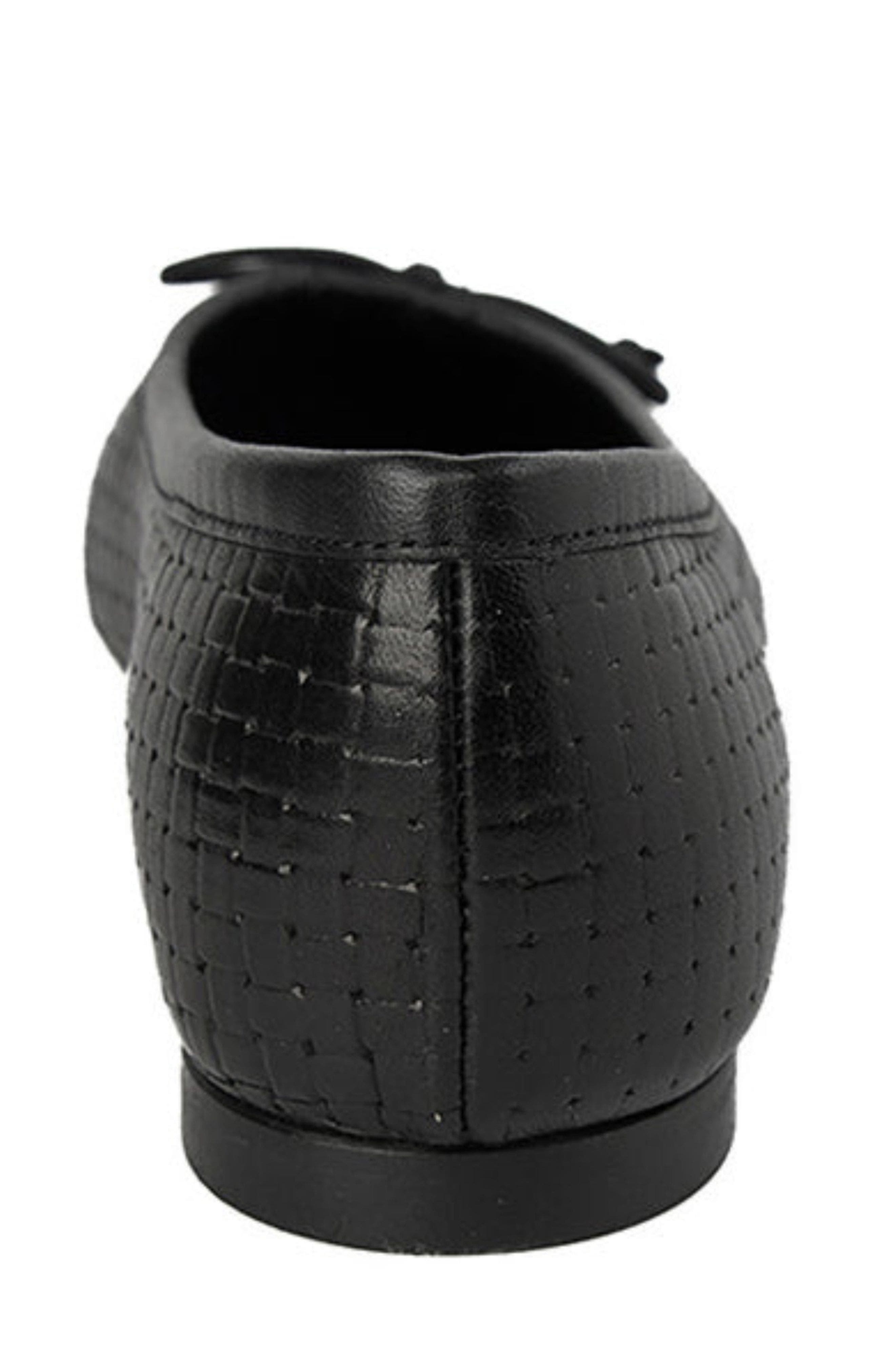 Menina Step Amelie Black Weave Ballet Flat, Alternate, color, Black