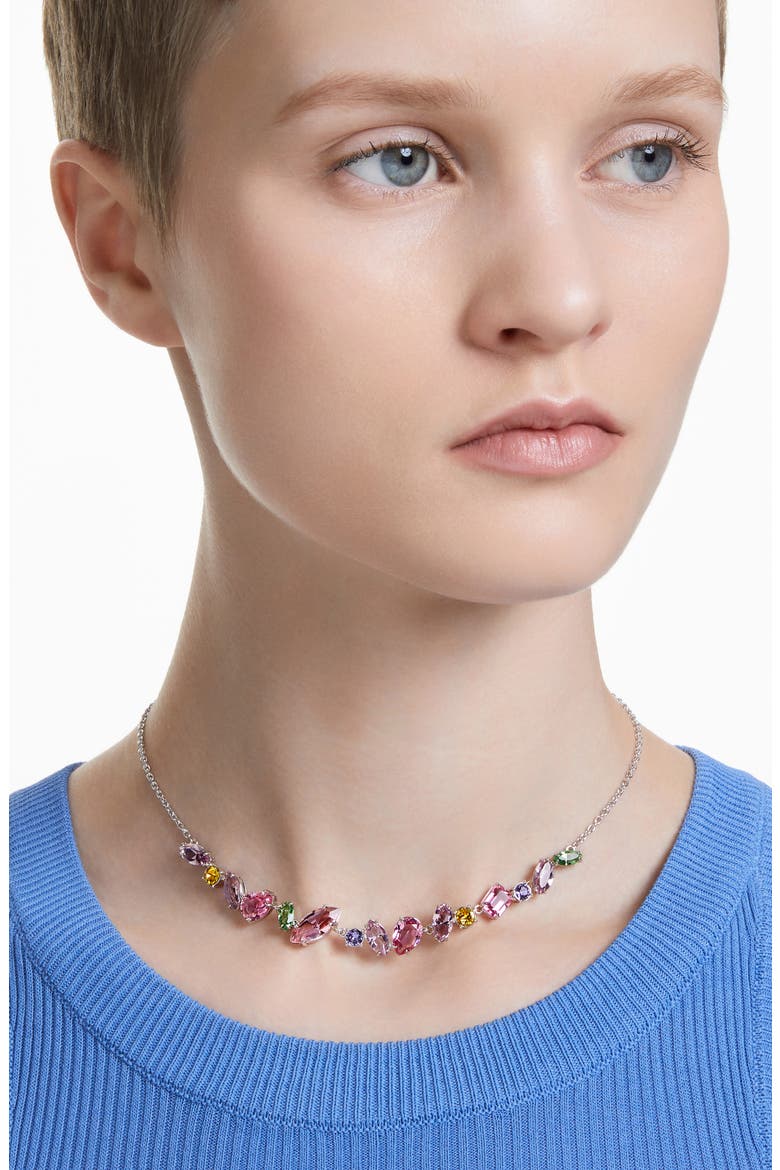 Gema Frontal Necklace, Alternate, color, PINK