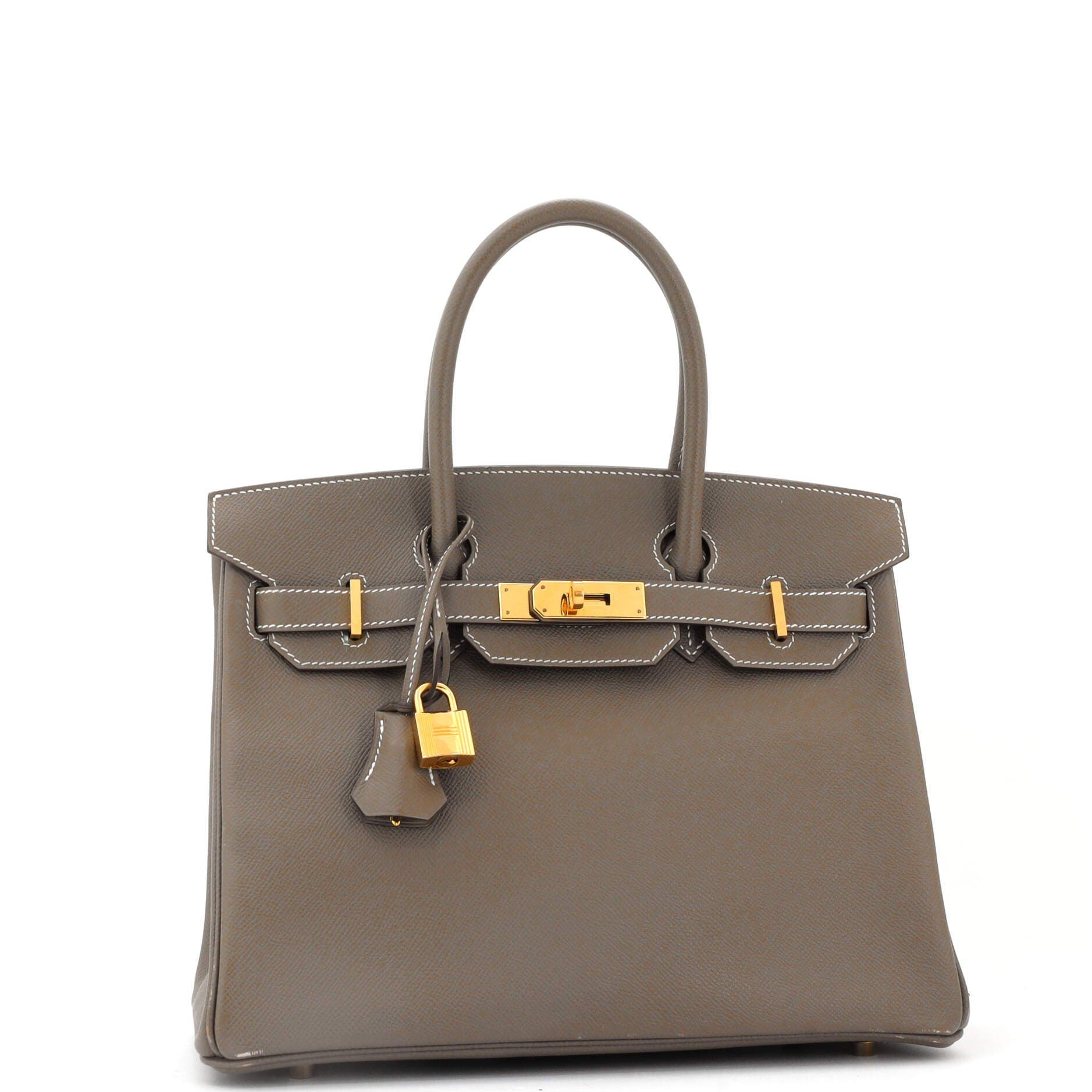 Pre-Owned Hermes Birkin Handbag Grey Epsom with Gold Hardware 30, Alternate, color, 