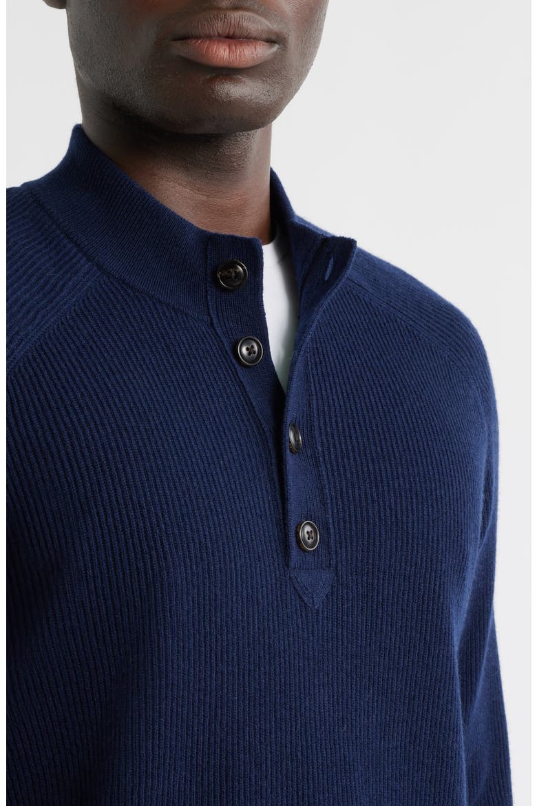 Brant Merino Wool & Cashmere Mock Neck Sweater, Alternate, color, NAVY