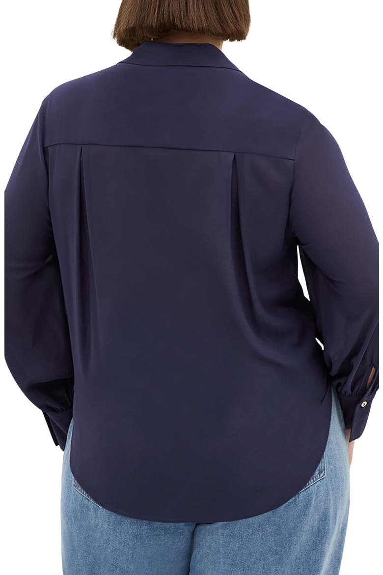 Jane Tie Hem Shirt, Alternate, color, NAVY