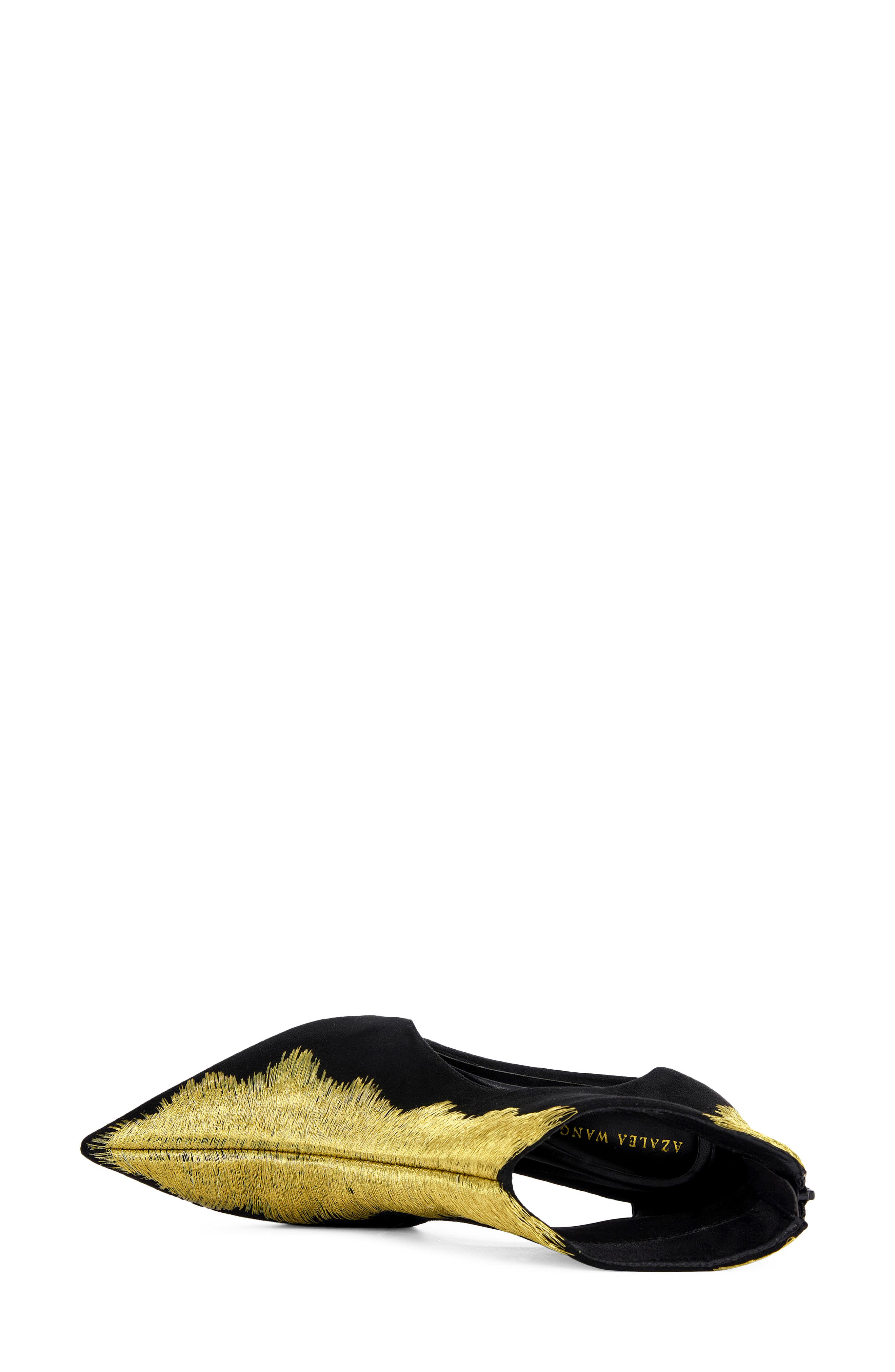 Zarae Pointed Toe Sandal, Alternate, color, BLACK GOLD