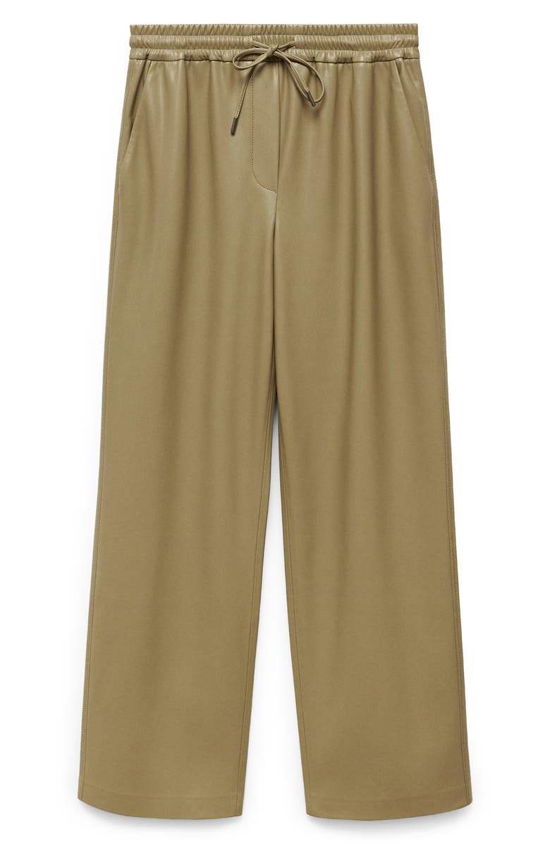 MANGO Pull-On Relaxed Faux Leather Pants, Alternate, color,