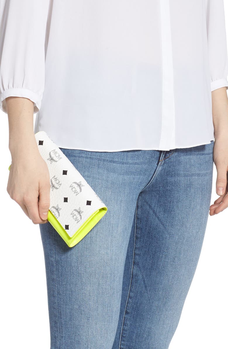 MCM Wilder Visetos Leather Wallet, Alternate, color, 