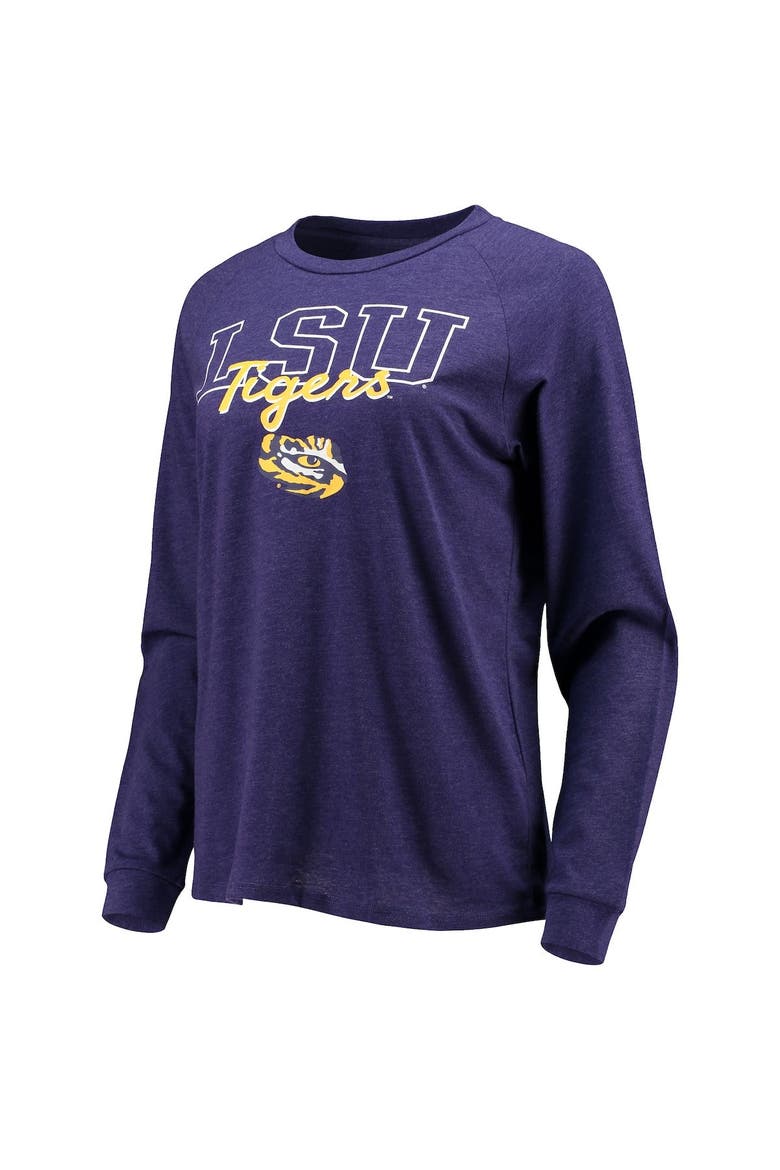 Women's Concepts Sport Purple/Gray LSU Tigers Raglan Long Sleeve T-Shirt & Shorts Sleep Set, Alternate, color, Purple