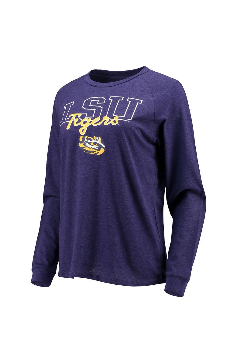 CONCEPTS SPORT Women's Concepts Sport Purple/Gray LSU Tigers Raglan Long Sleeve T-Shirt & Shorts Sleep Set, Alternate, color, 