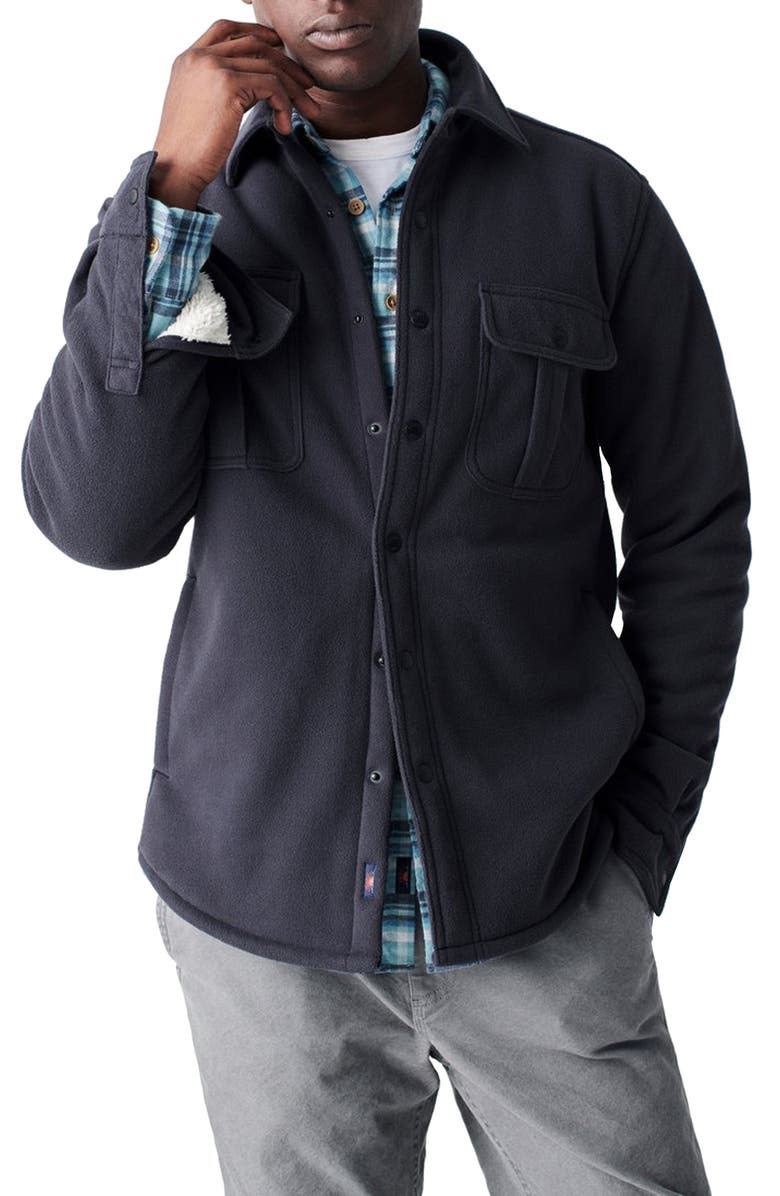 Faherty Fleece Lined Snap Shirt Jacket, Main, color, 