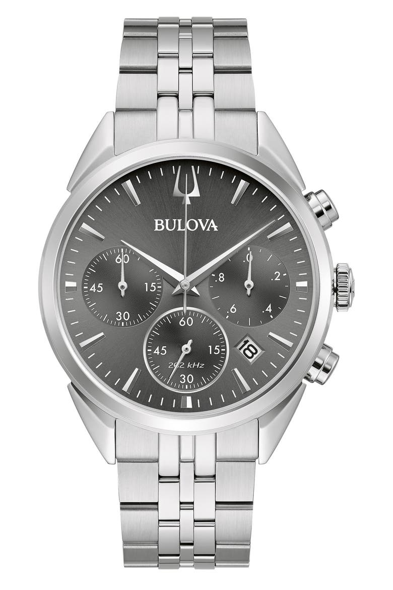 Sutton Chronograph Bracelet Watch, 41mm, Main, color, SILVER