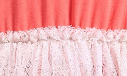 Tucker + Tate Kids' Jersey & Mesh Tutu Dress In Coral Sugar- Gold Heart