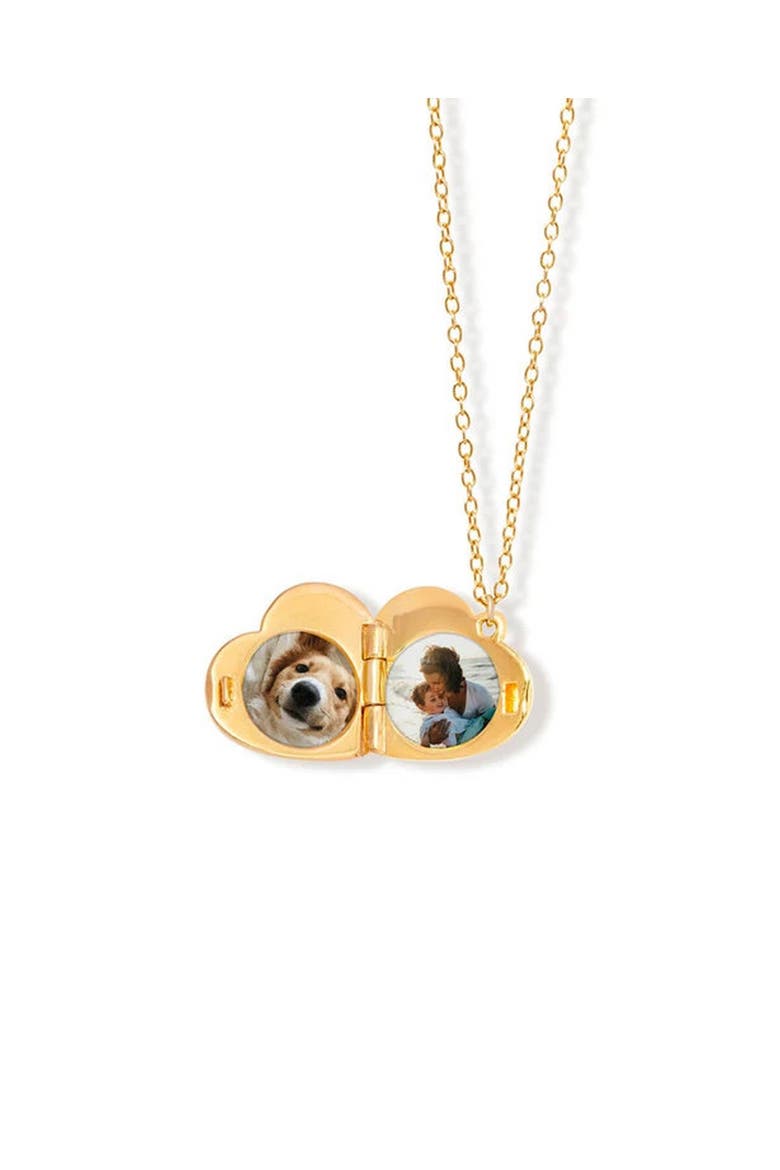 Gold Mini Heart Locket Necklace, Alternate, color, Gold